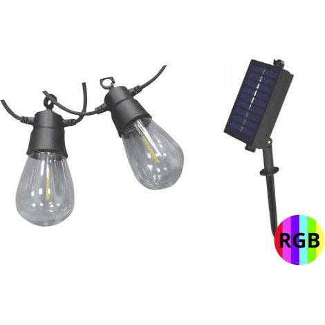 Guirnalda Solar Exterior LED - 5m de cable con 10 Luces Multicolor Lluvia de Meteoros