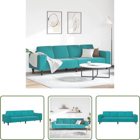 vidaXL Wohnzimmer Couch Türkis 250 x 188 x 76 cm (1/5)