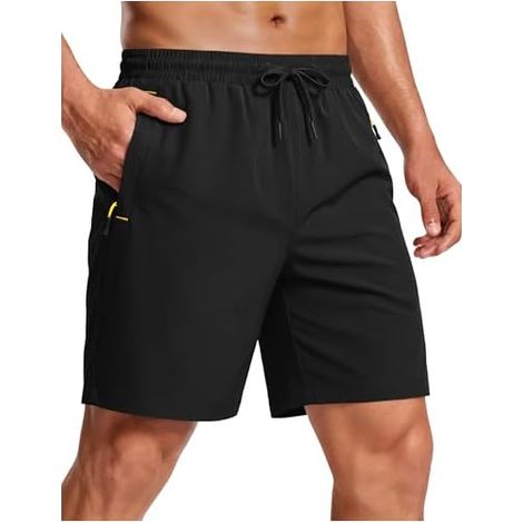 Shorts Homme - 7 Pouces - Séchage Rapide - Polyester 92 % Spandex 8 % - Pour Randonnée Course Gym - Taille Unique (1/3)