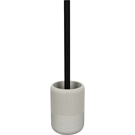 Brosse WC sur pied ALBA, blanc/noir mat (1/4)