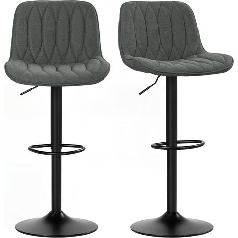HOMCOM Bar Stools Set of 2, Modern Armless Bar Chairs, Charcoal Grey (1/5)