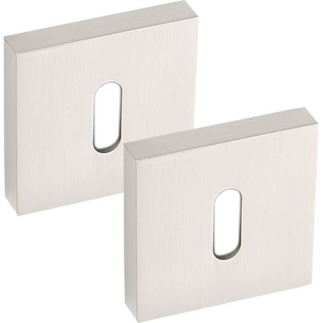 Plaque sous rosace carrée - Satin - Design moderne - Kit de montage - Cache-vis (1/2)