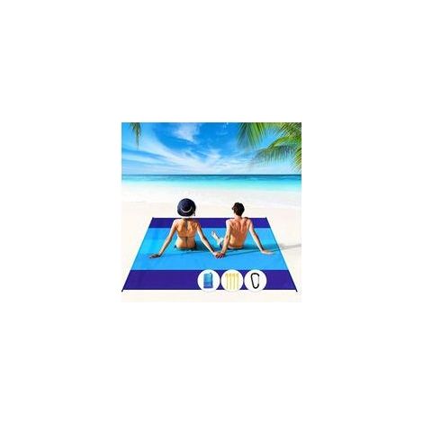 Couverture de plage imperméable et résistante au sable 2,1 x 2 m — Bleu dégradé — (1/5)