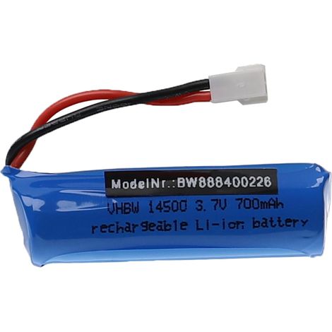 vhbw Batería recargable compatible con Skytech H116 modelismo (700mAh, 3,7V, Li-Ion, 53 x 15mm)