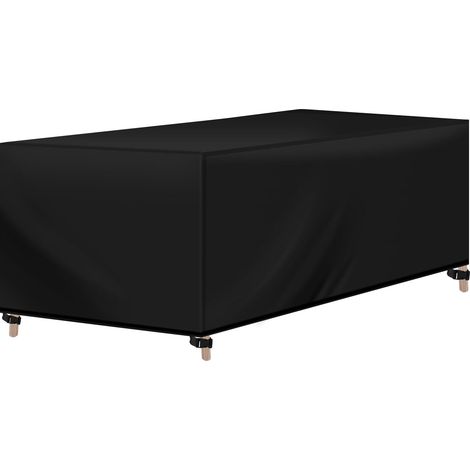 WOLTU Funda Protectora para Muebles Jardin Funda Sofa Exterior de Tela Oxford 420D Cubierta de Muebles con Cordon Resistente a Viento Agua y Rayos UV 180x120x74 cm Negro (1/5)
