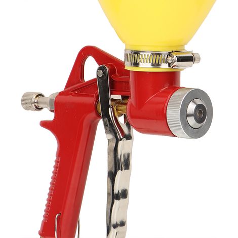 Pistolet à peinture pneumatique à entonnoir de 3 L pour peinture sur pierre et revêtement imperméable, pistolet à peinture à entonnoir en plastique, buse de 4/6/8 mm. (1/5)