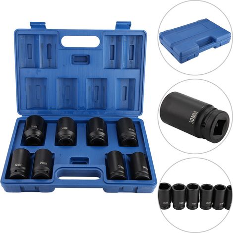 8-teiliges 3/4-Zoll-Tiefbett-Steckschlüssel-Set mit robustem Antrieb, 24–38 mm (1/5)