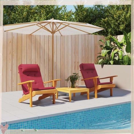 361839 Coussins de chaise adirondack lot de 2 rouge bordeaux (1/5)
