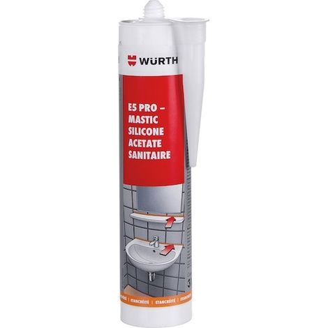 Mastic Silicone AcÃ©tate E5 PRO translucide, 310 ml
