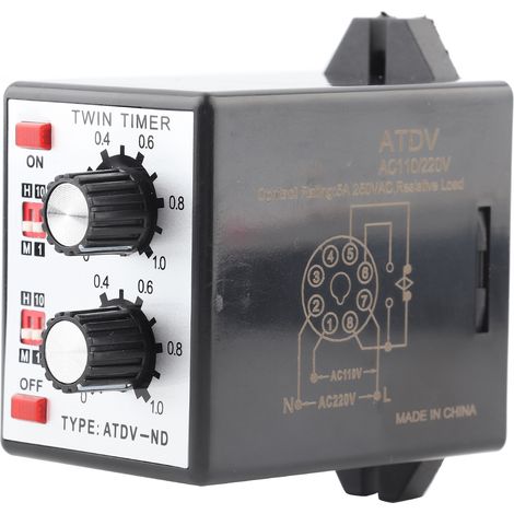 Bouton de commande de minuterie, relais multi-sections On Off, double minuterie ATDV ND AC110v 220V (1/5)