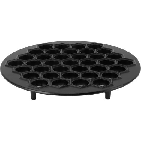 Russische Ravioli-Form, Pelmeni-Form aus Aluminiumlegierung, 37 Löcher, schwarz (1/5)