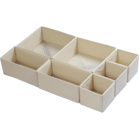 Schubladen Organizer Aufbewahrungsboxen Schrank 7er Set Beige für MALM (1/5)