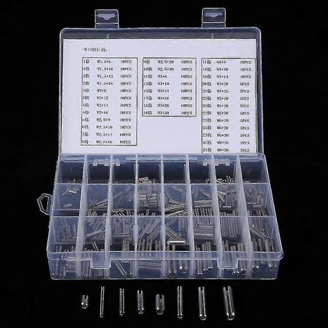 Jeu de 280 goupilles cylindriques élastiques à ressort en acier inoxydable (1/4)