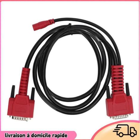 Câble Diagnostic OBD2 - 15 Broches Mâle à Femelle - Compatible X100 X200 X300 X400 Pro - Longueur 1,5 M - Noir Rouge (1/5)