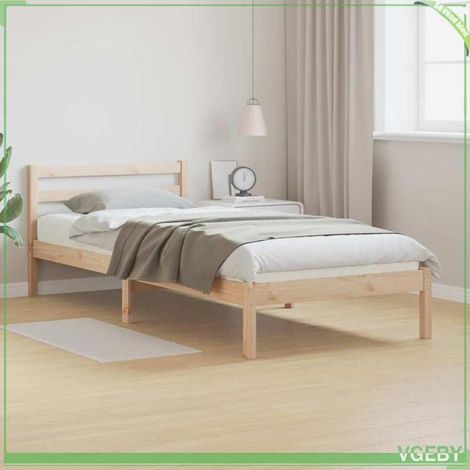 Cadre de lit - ABI - Marron - Pin massif - 215,5 x 95,5 x 69,5 cm (1/5)