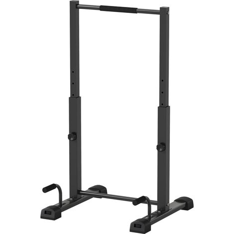 Station de dips, support pour pompes, hauteur réglable de 93 à 117 cm, capacité de charge de 540 kg, entraînement complet du corps, noir (1/5)