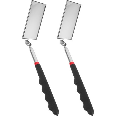 2 Miroirs de Détection Télescopiques Miroir Rotatif à 360 Degrés, Poignée Télescopique Réglable en Acier Inoxydable et Plastique pour Inspection Véhicule (1/5)