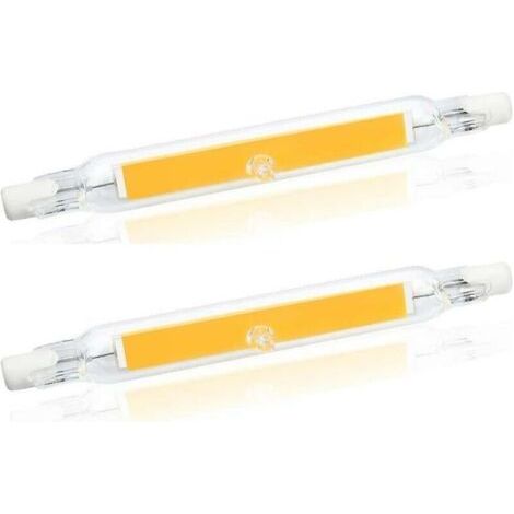 R7s 78 mm LED 5 W blanc chaud 3000 K, R7s Cob LED linéaire remplacer crayon halogène 40 W 50 W, R7s LED 78 mm ampoule mince, lot de 2 (1/4)