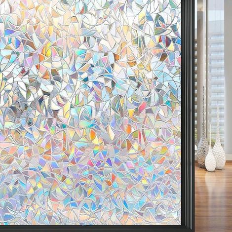 Film occultant pour vitres – Film pour vitres – Film effet vitrail – Film statique – 60 x 200 cm – Convient pour salons, cuisines, bureaux – PVC – Multicolore (1/5)