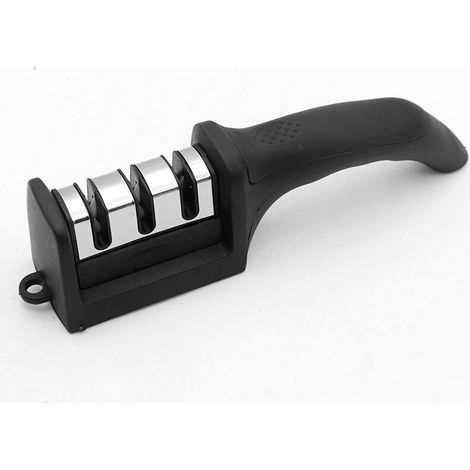 Afilador de cuchillos manual y afilador de cuchillas, 3 niveles para pulir, afilar y reparar accesorios de cuchillos de cocina (1/4)