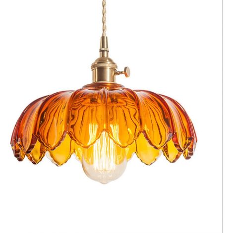 Suspension luminaire vintage en verre, lustre industriel pour loft bar à café, abat-jour demi-cercle 25 cm (1/5)