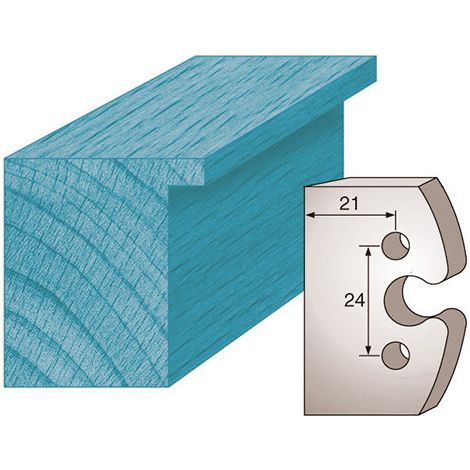 Diamwood Jeu de 2 fers profilés Ht. 50 x 5,5 mm feuillure M200 - Acier SP - Entraxe 24 mm - Compatible porte-outils CMT, LEMAN, HOLZMANN - Conception Suisse (1/2)