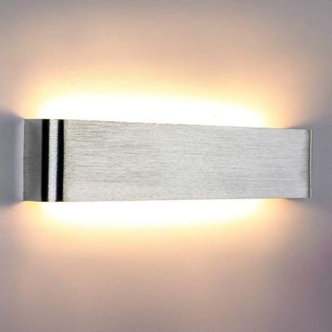 Brossé Argent Blanc Chaud , Applique Murale Intérieure LED Lampe Murale Chambre 18W 40cm 3000K Luminaire Mural Moderne IP44 pour Salon Escalier Couloi (1/5)