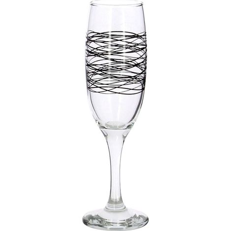 Lot de 6 flutes en verre 22cl, SERPENTIN