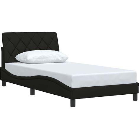 vidaXL Giroletto senza Materasso Nero 100x200 cm in Tessuto (1/4)