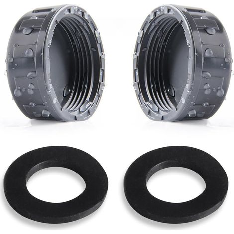 Bouchons Filetés PVC 1" avec Joints Caoutchouc - Lot de 2 à Filetage Femelle 32mm pour Irrigation Jardin, Plomberie et Applications Sanitaires (1/5)