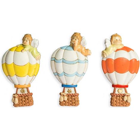 Etm Angelo Magnete Mongolfiera Resina 7 cm 12 pz