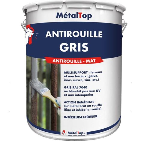 Antirouille Gris - Gris fenêtre - RAL 7040 - 15 L - Métaltop (1/5)