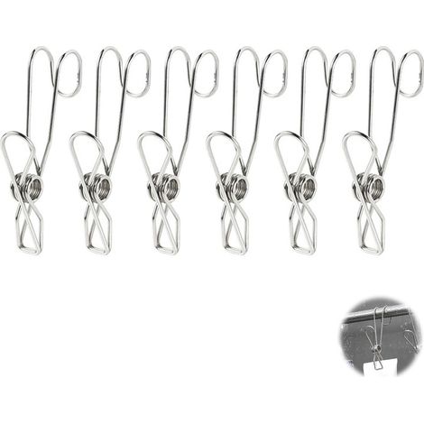 Tringle à rideaux télescopique blanche non perforée pour meuble de rangement de cuisine et de salle de bain, avec support à crochets et clips. (1/5)