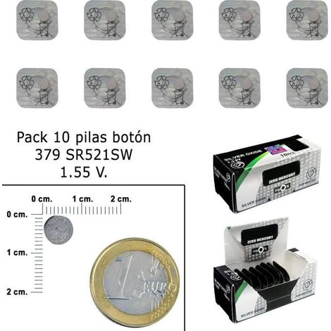 Pile Bouton Oxyde d'Argent 379/SR521SW (Boîte de 10 Piles) (1/3)