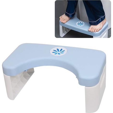 1 Tabouret de toilette,PP bleu,ergonomique 35°,pliable,salle de bain (1/5)