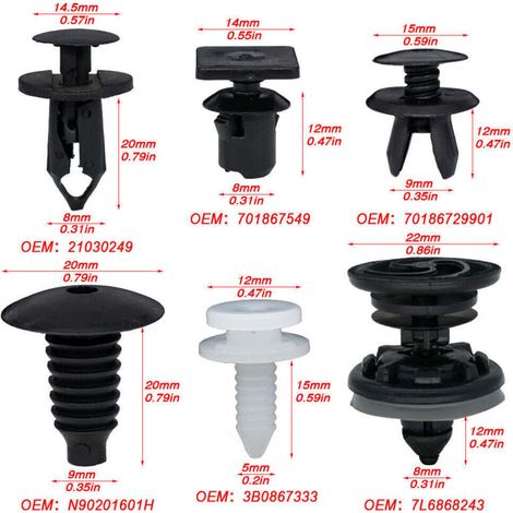 Clips fixation 120X pour VW Transporter T4 T6 T5, goupille support garniture intérieure L&H (1/5)