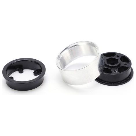 4 jantes Beadlock en alliage d'aluminium pour voiture RC Axial SCX24 90081 1/24 (accessoires noirs) (1/5)