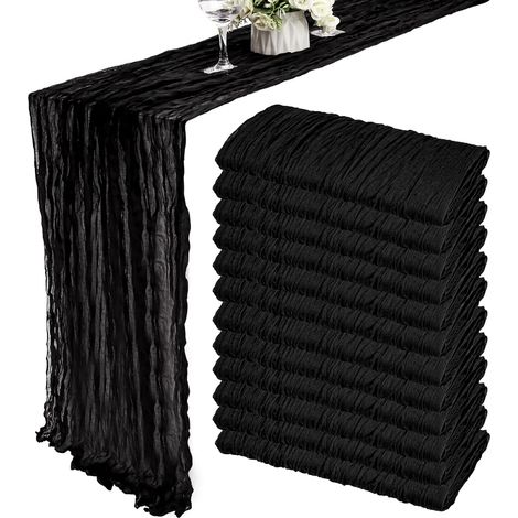 Lot de 1 paquet de serviettes en gaze de coton, serviettes larges en gaze, serviettes bohèmes noires (1/5)