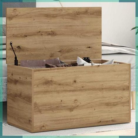 Coffre de rangement - 856569 - chêne artisanal - bois d'ingénierie - 84 x 42 x 46 cm (1/5)
