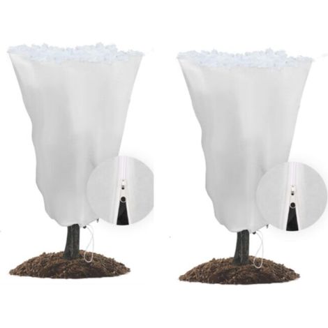 Blanc,Voile Hivernage Plante Exterieur, Lot de 2 Housse d'hivernage pour Plantes en Pot, 80 x 100cm Contre Le Froid et Le Gel, 6 (1/4)