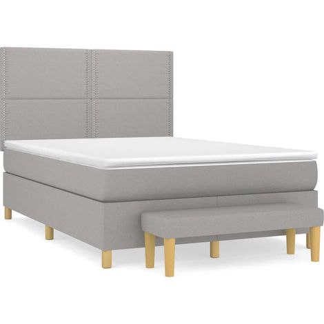 Maison Exclusive - Giroletto a Molle con Materasso Grigio Chiaro 140x200cm Tessuto (1/5)