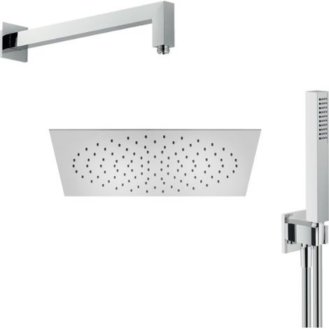 Duschset mit Arm, Duschkopf und Duschset aus verchromtem Messing - Nobili
