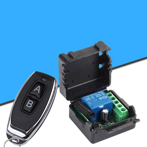 Drahtloser Fernbedienungsschalter 433 MHz, Taster mit Selbstverriegelung und Verzögerung, 12 V (1/5)