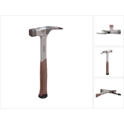 Marteau en aluminium AluTec® semblable à DIN 7239, tête-G.450g, avec aimant, surface rugueuse, manche en deux composants