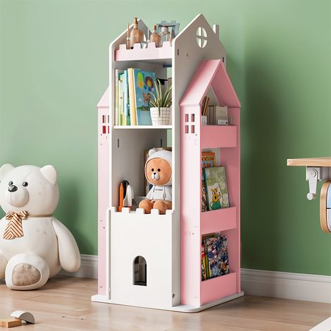 4-Tier Castle Kids Rotating Bookshelf (1/3)