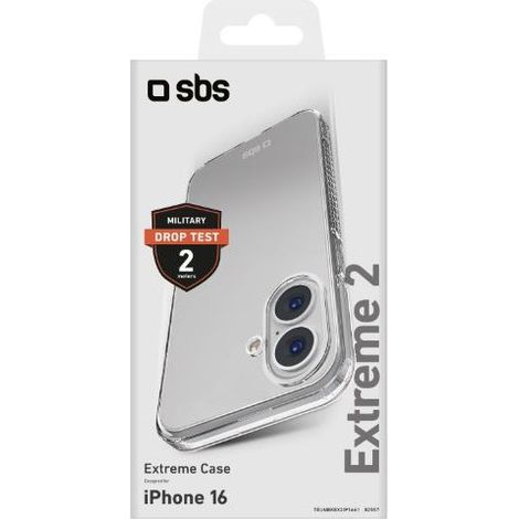 SBS Extreme X2 iPhone 16 Hülle Transparent 6,5" Apple