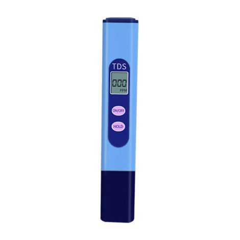 TDS-2B Stiftförmiger digitaler LCD-Wasserqualitätstester, professionelles Gerät zur Messung der Wasserhärte und der Konzentration von Verunreinigungen durch Mineralien im Wasser, blau. (1/5)