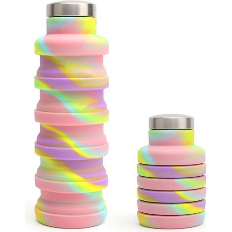 HENGBIRD Faltbare, flexible Wasserflasche, 500 ml, lebensmittelecht, BPA-frei, spülmaschinenfest, auslaufsicher, ideal zum Campen und Wandern. (1/5)