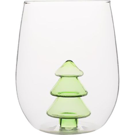 Verre à cocktail 3D motif sapin créatif original, design amusant et élégant pour vin ou eau, capacité 450 ml, idéal apéritif (1/5)
