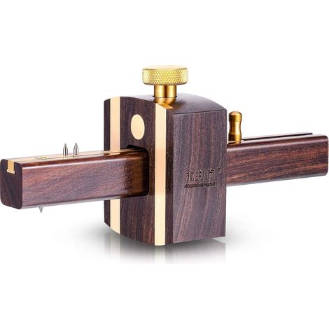 Woodworking Marking Ebony Square Gauge 6.4 inch Sliding Mark Razor Marker Measuring Tool with Brass Screw Type Adjustable Head Controller Woodworking Accessories (1/5)